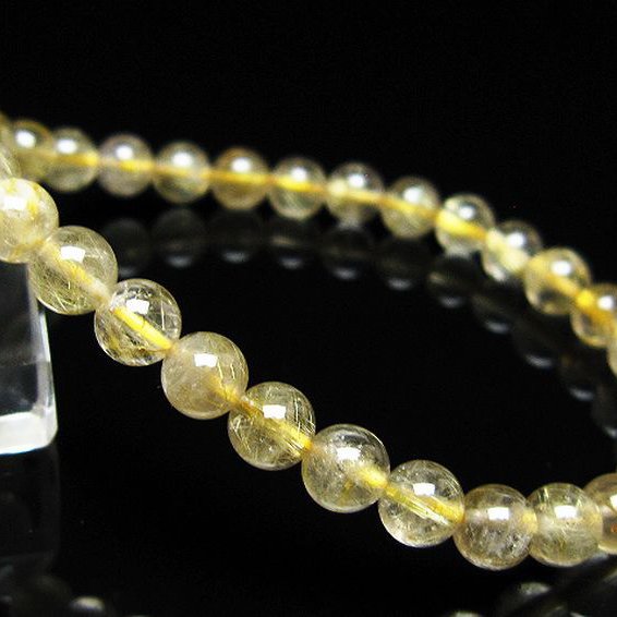 ゴールドタイチンルチル ブレスレット 6mm [t171-8501]