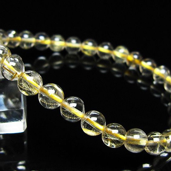ゴールドタイチンルチル ブレスレット 6mm [t171-8528]