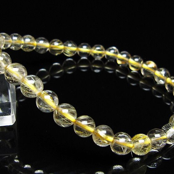 ゴールドタイチンルチル ブレスレット 6mm [t171-8532]