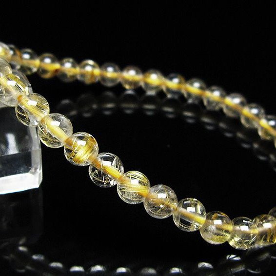 ゴールドタイチンルチル ブレスレット 5mm [t171-8536]