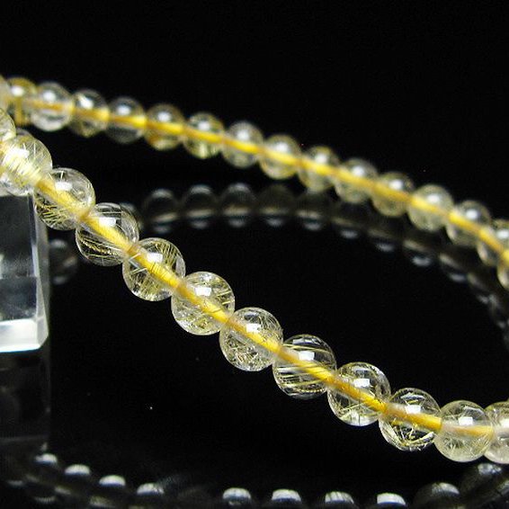 ゴールドタイチンルチル ブレスレット 5mm [t171-8539]