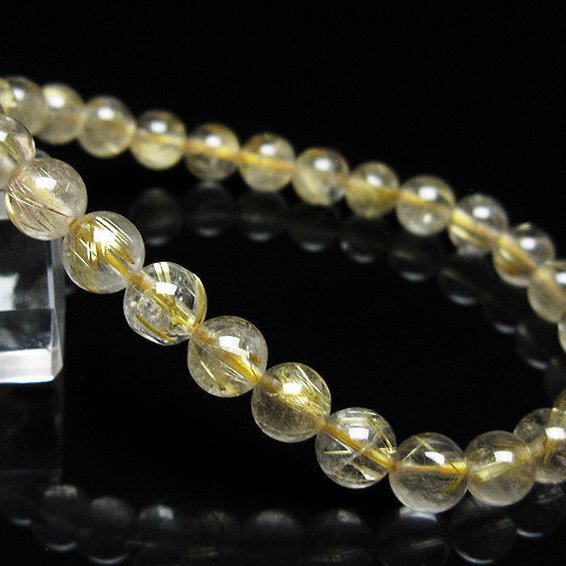 ゴールドタイチンルチル ブレスレット 6mm [t171-8548]