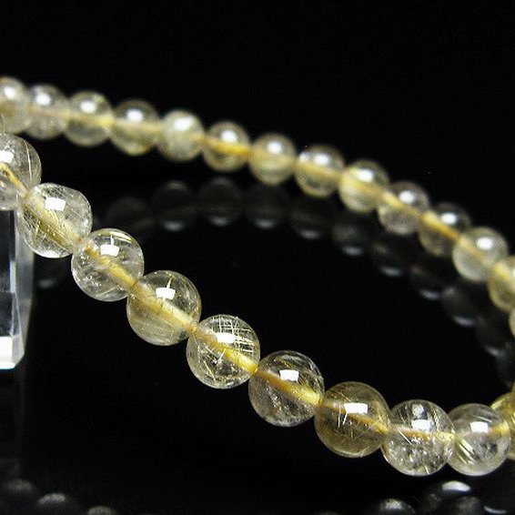 ゴールドタイチンルチル ブレスレット 6mm [t171-8558]
