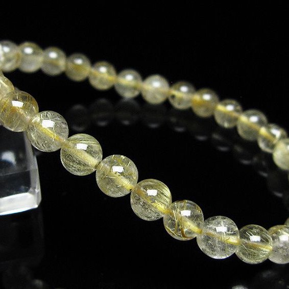 ゴールドタイチンルチル ブレスレット 6mm [t171-8562]