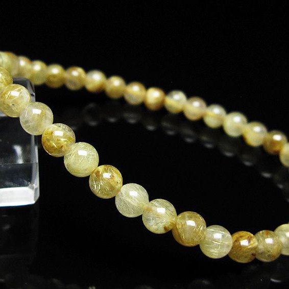 ゴールドタイチンルチル ブレスレット 5mm [t171-8573]