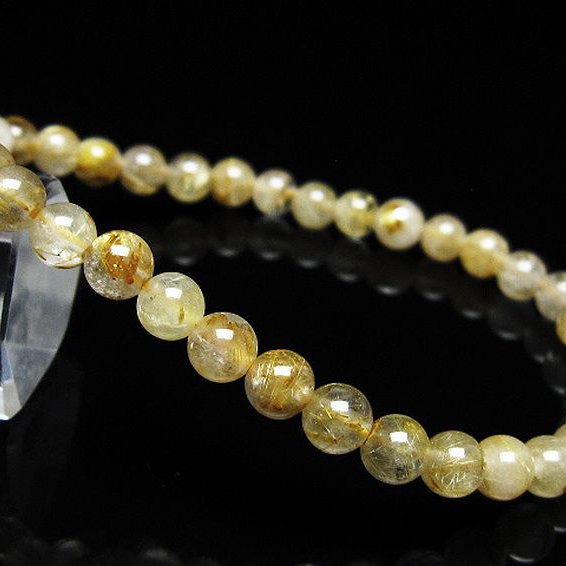 ゴールドタイチンルチル ブレスレット 5mm [t171-8574]