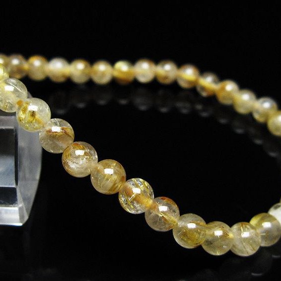 ゴールドタイチンルチル ブレスレット 5mm [t171-8575]
