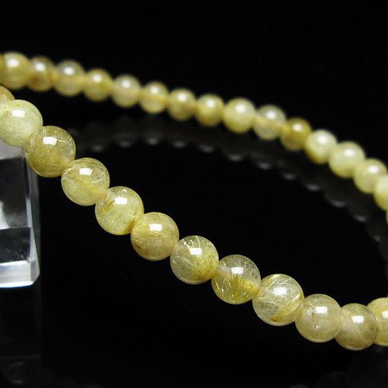 ゴールドタイチンルチル ブレスレット 5mm [t171-8577]
