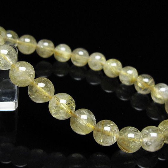 ゴールドタイチンルチル ブレスレット 8mm [t171-8583]