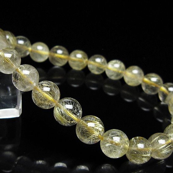 ゴールドタイチンルチル ブレスレット 8mm [t171-8584]