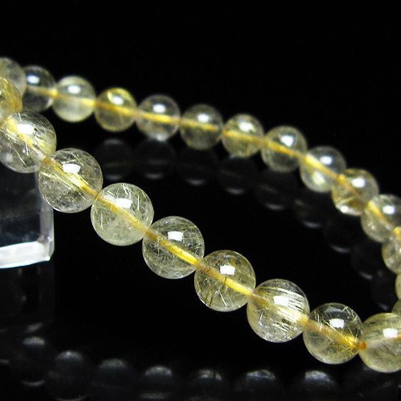 ゴールドタイチンルチル ブレスレット 8mm [t171-8585]