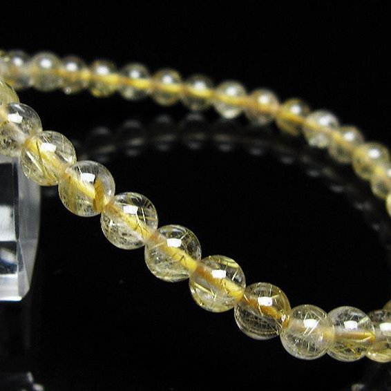 ゴールドタイチンルチル ブレスレット 5mm [t171-8595]
