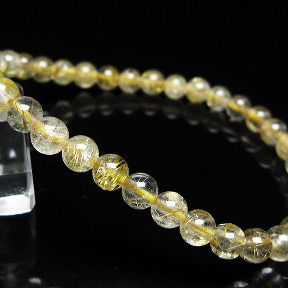 ゴールドタイチンルチル ブレスレット 5mm [t171-8596]
