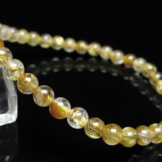 ゴールドタイチンルチル ブレスレット 5mm [t171-8597]