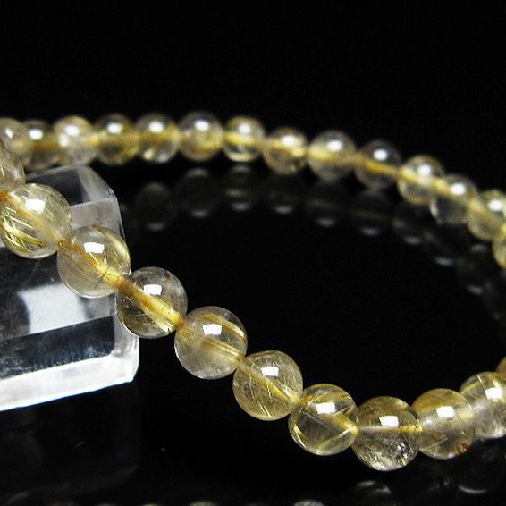 ゴールドタイチンルチル ブレスレット 6mm [t171-8599]