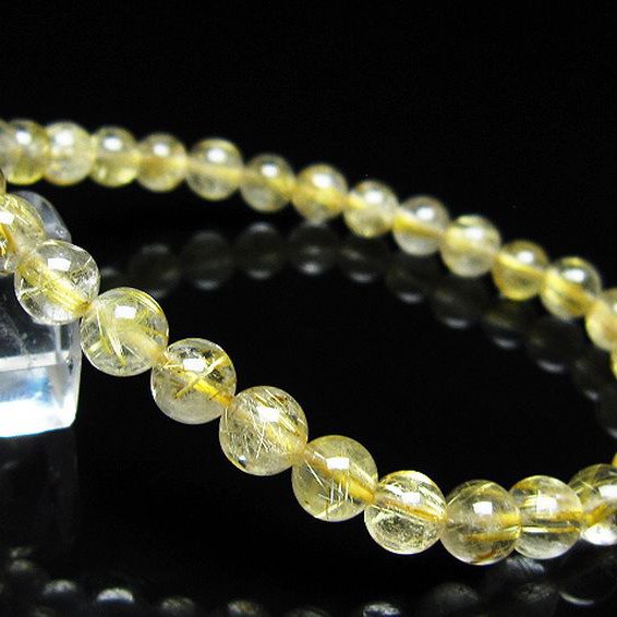 ゴールドタイチンルチル ブレスレット 6mm [t171-8613]