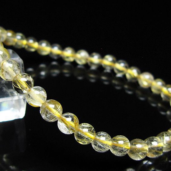 ゴールドタイチンルチル ブレスレット 5mm [t171-8614]