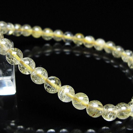 ゴールドタイチンルチル ブレスレット 5mm [t171-8615]