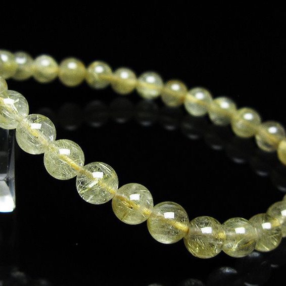 ゴールドタイチンルチル ブレスレット 6mm [t171-8619]