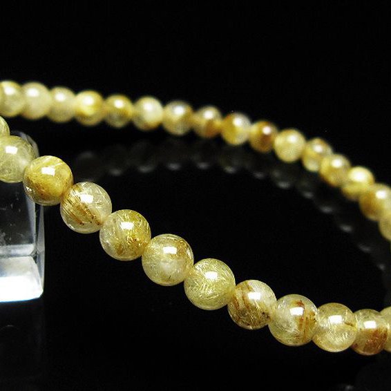 ゴールドタイチンルチル ブレスレット 5mm [t171-8631]