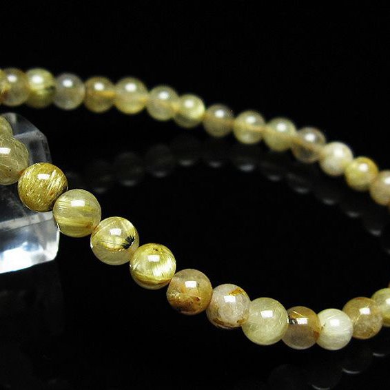 ゴールドタイチンルチル ブレスレット 5mm [t171-8632]