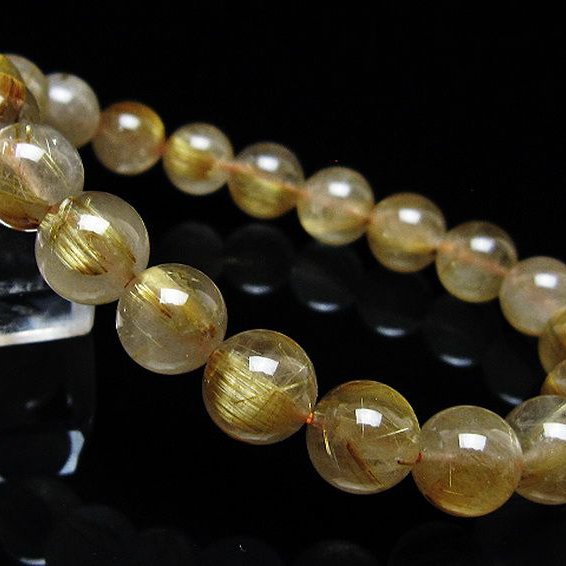 ゴールドタイチンルチル ブレスレット 10mm [t171-8690]