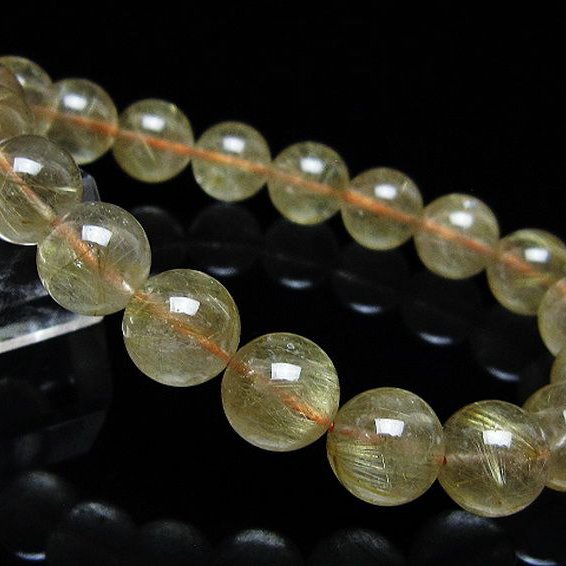 ゴールドタイチンルチル ブレスレット 11mm [t171-8702]