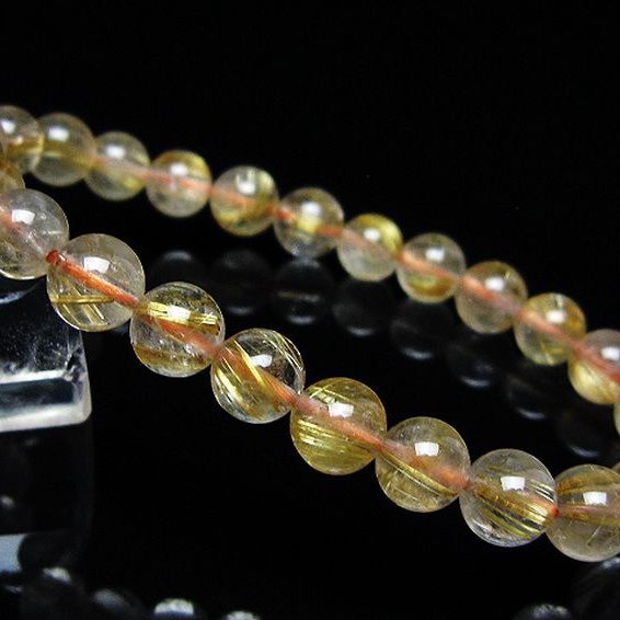 ゴールドタイチンルチル ブレスレット 8mm [t171-8716]