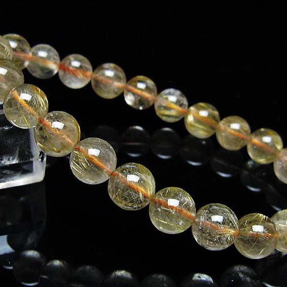 ゴールドタイチンルチル ブレスレット 8mm [t171-8725]