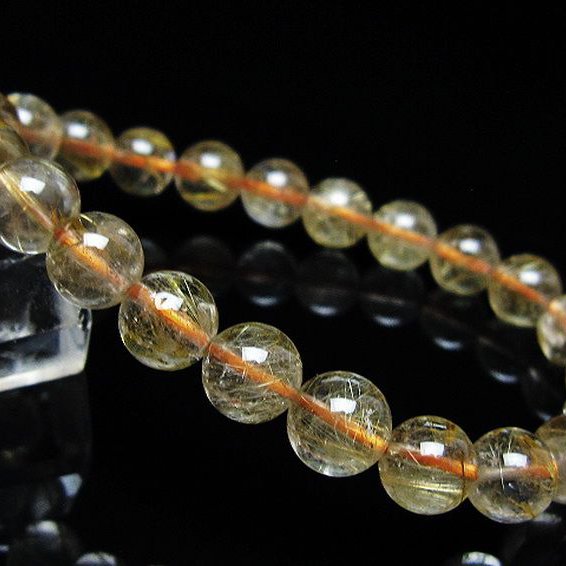 ゴールドタイチンルチル ブレスレット 8mm [t171-8732]
