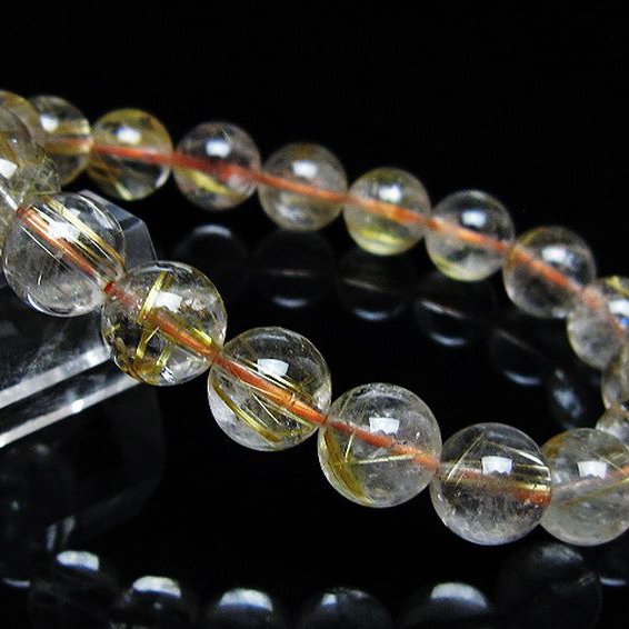 ゴールドタイチンルチル ブレスレット 10mm [t171-8749]
