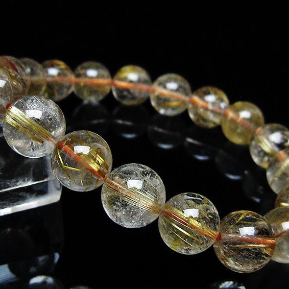 ゴールドタイチンルチル ブレスレット 10mm [t171-8750]