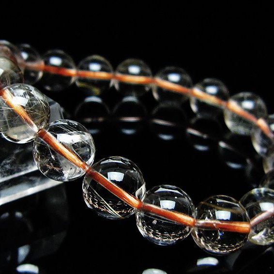 ゴールドタイチンルチル ブレスレット 10mm [t171-8764]