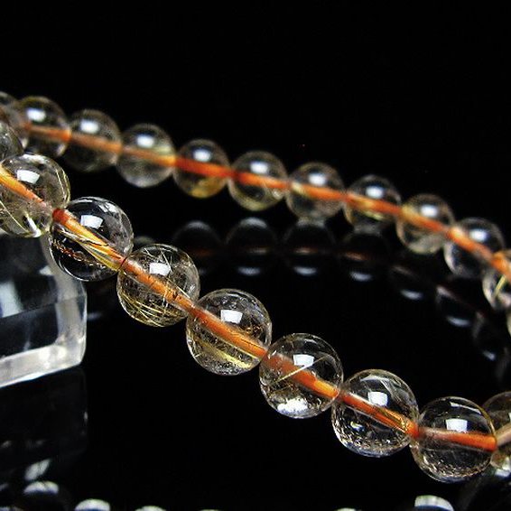 ゴールドタイチンルチル ブレスレット 8mm [t171-8768]