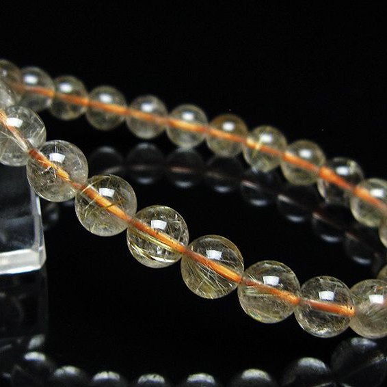 ゴールドタイチンルチル ブレスレット 7mm [t171-8778]