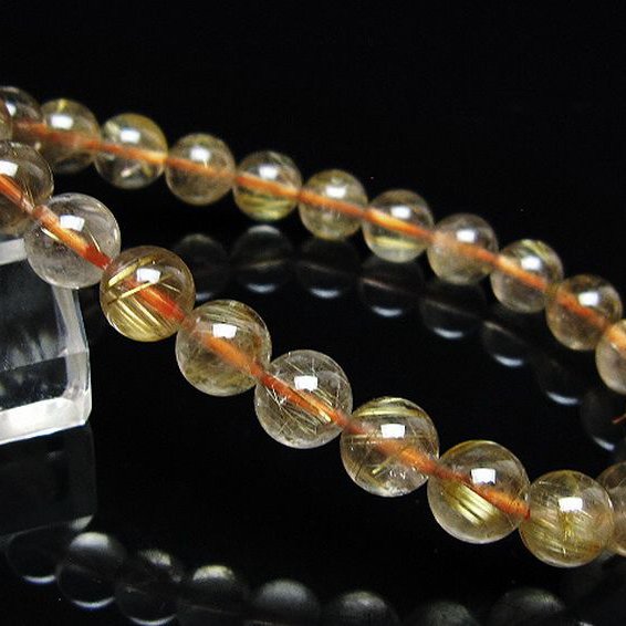 ゴールドタイチンルチル ブレスレット 8mm [t171-8781]