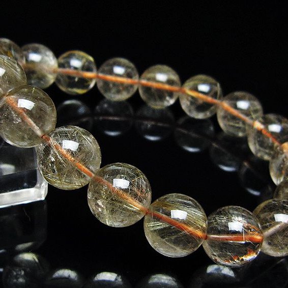 ゴールドタイチンルチル ブレスレット 12mm [t171-8789]