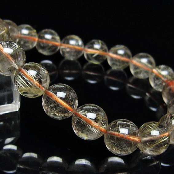ゴールドタイチンルチル ブレスレット 11mm [t171-8793]