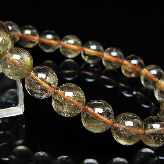 ゴールドタイチンルチル ブレスレット 10mm [t171-8801]
