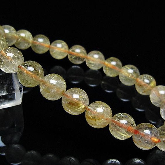 ゴールドタイチンルチル ブレスレット 8mm [t171-8810]