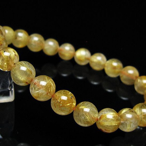 ゴールドタイチンルチル ブレスレット 8mm [t171-8820]