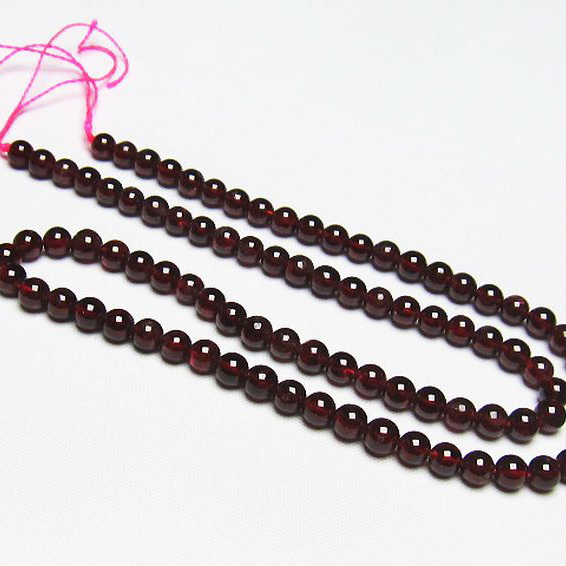 ガーネット 一連 ビーズ5mm [T177-1679]
