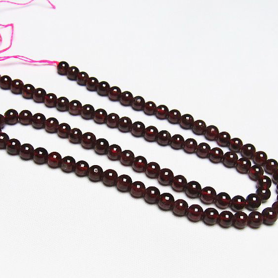 ガーネット 一連 ビーズ5mm [T177-1686]