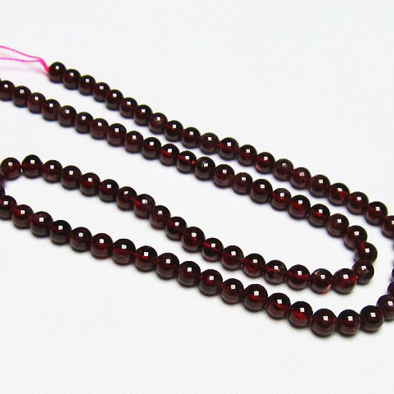 ガーネット 一連 ビーズ5mm [T177-1690]