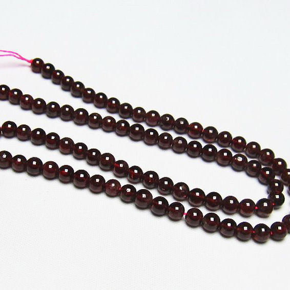 ガーネット 一連 ビーズ5mm [T177-1693]