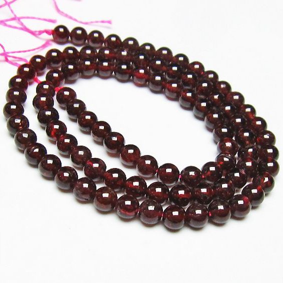 ガーネット  一連  ビーズ 5mm [T177-1901]