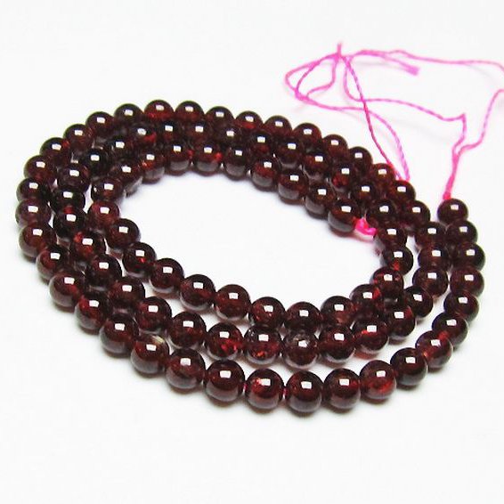 ガーネット  一連  ビーズ 5mm [T177-1905]