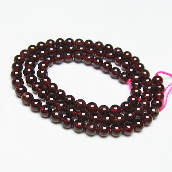 ガーネット  一連  ビーズ 5mm [T177-1909]