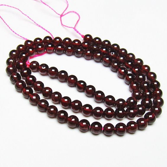 ガーネット 一連 ビーズ 5mm [T177-1951]