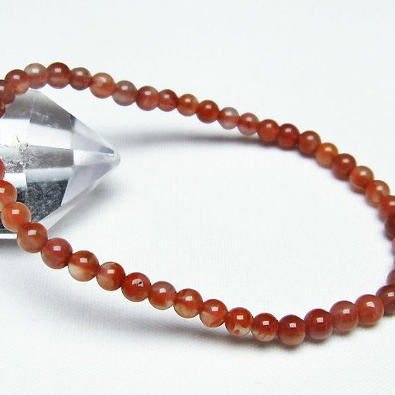 レッドアゲート 赤メノウ ブレスレット 4mm [T187-1733]